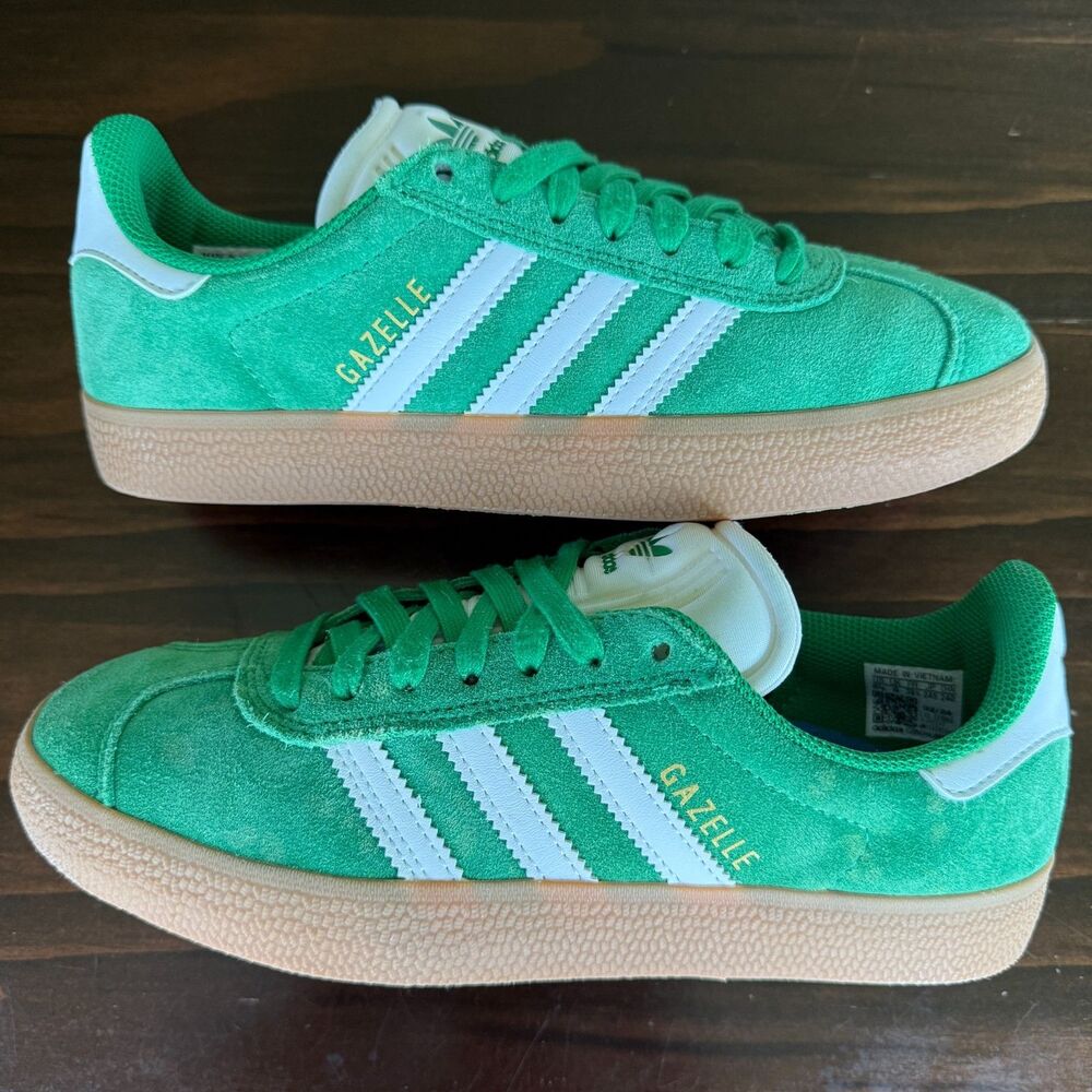Adidas Gazelle Green Cloud White Gum Shoes JH5247 Women's Size 7.5 Men 6.5